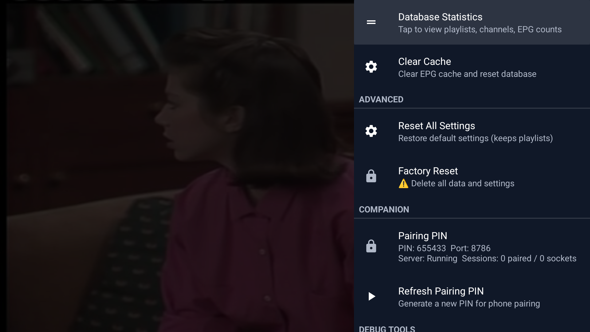 PureFusionIPTV Android TV screenshot: Screenshot_20260322_210849.png