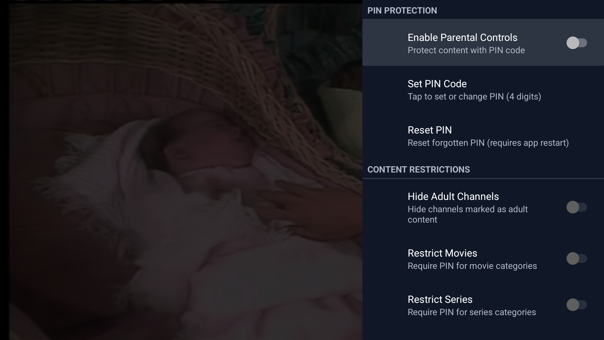PureFusionIPTV Android TV screenshot: Screenshot_20260322_211036.png