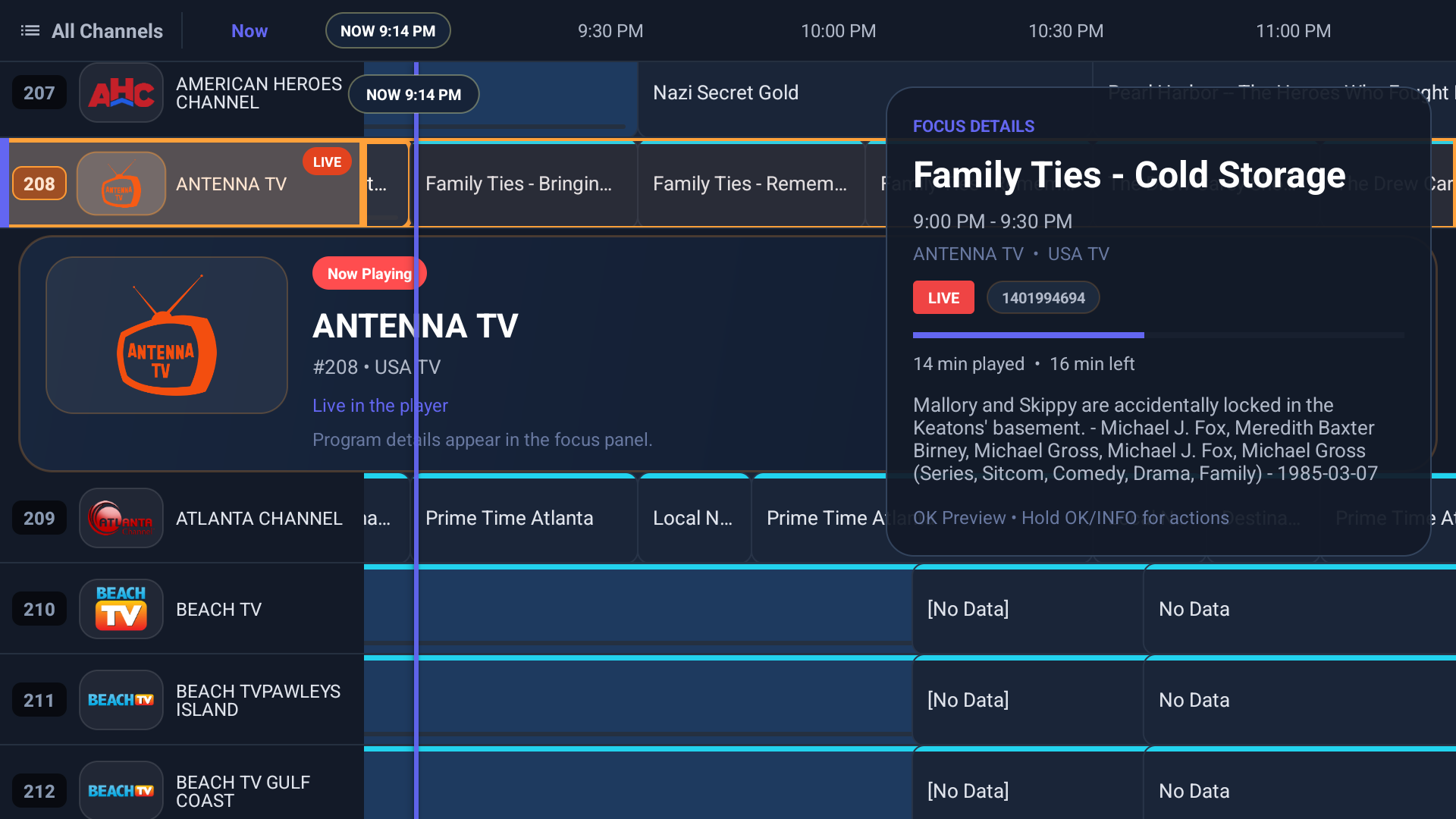 PureFusionIPTV Android TV screenshot: Screenshot_20260322_211438.png